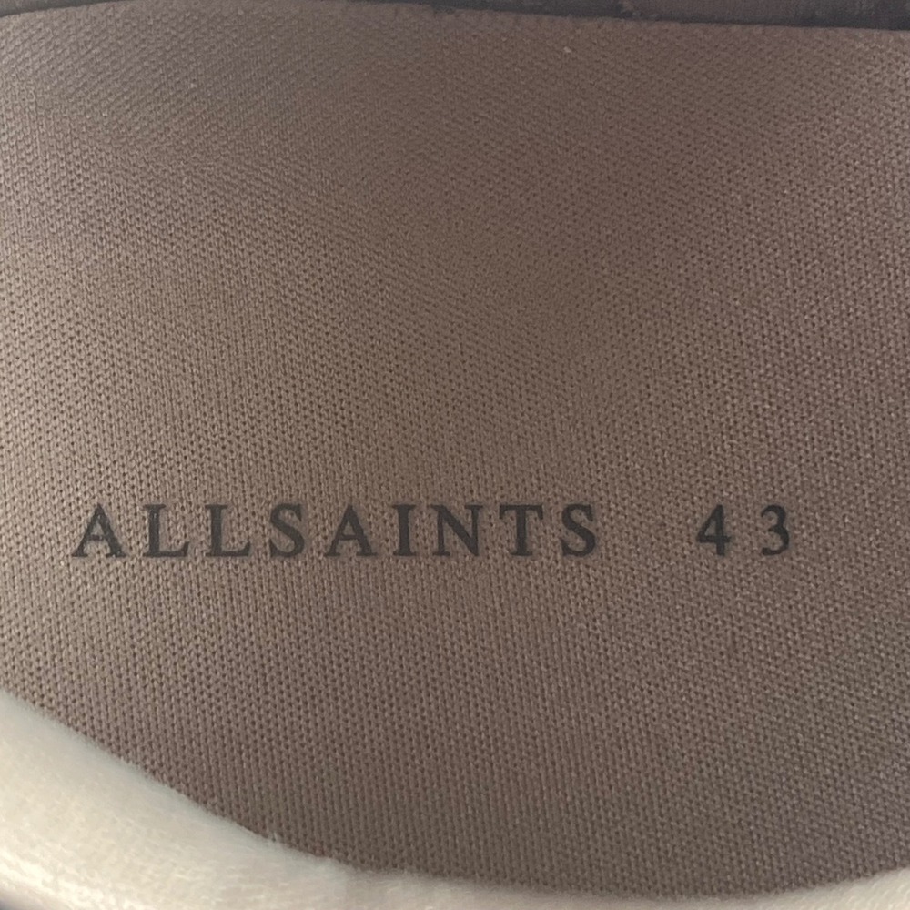 AllSaints Regan Men's Sneakers US 10 Black Leather Suede Monochrome Streetwear - Picture 9 of 10